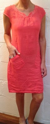 Linen Dress with Sequins