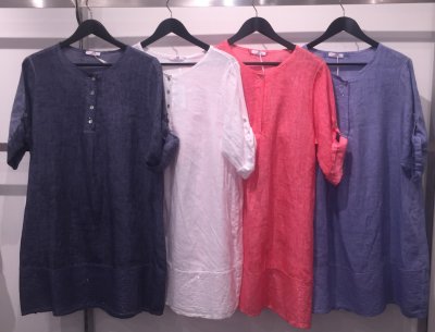Linen Dress With Sequins