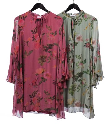 FloralDress With Bell Sleeves