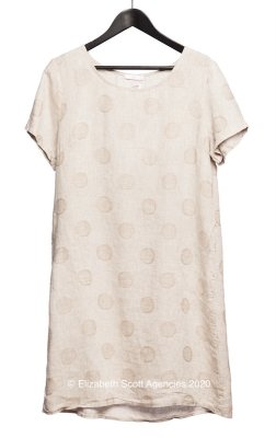 Circle Embroidered Linen Dress
