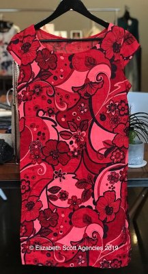 Retro Print Linen Dress