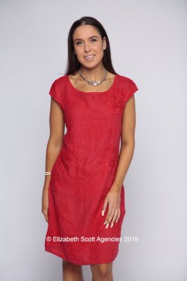 Embroidered Squiggle Dress