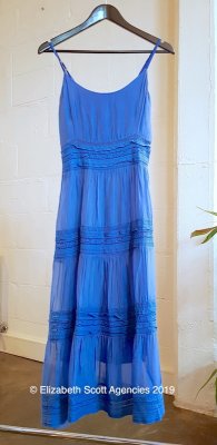 Silk/Viscose Dress With Lace Panels