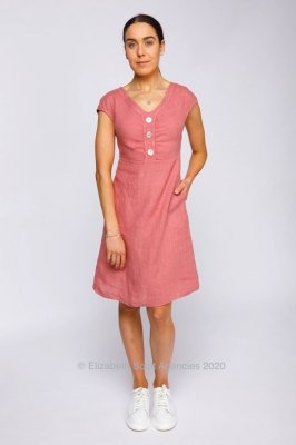 Linen Dress With Buttoned Front