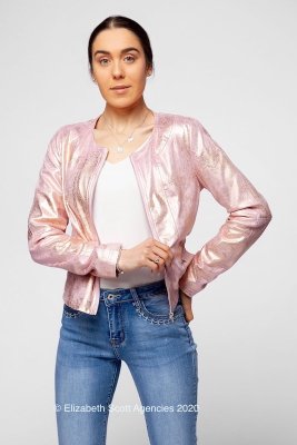 Metallic Effect Suedette Jacket