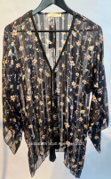 Floral Print Top With Gold Detail and Tassels