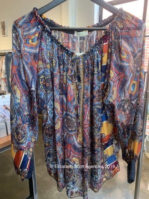 Floral Print Top With Gold Detail and Tassels