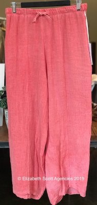 Linen/ Cotton Pants With Drawstring