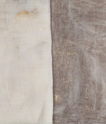 Italian Wool Blend Micromodal Scarf with Gold Metallic Detail