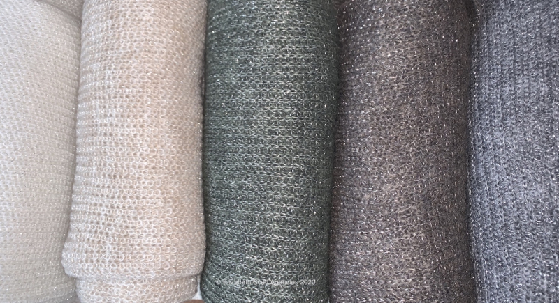 Mohair Blend Loose Knit Scarf With Lurex