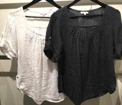 Linen Top With Pin Tucking