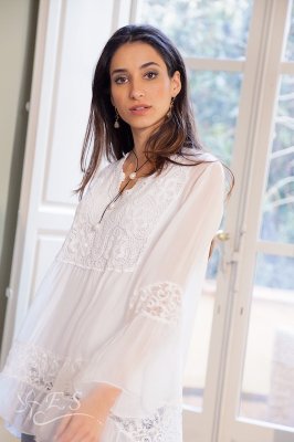Long Sleeve Top With Lace Front