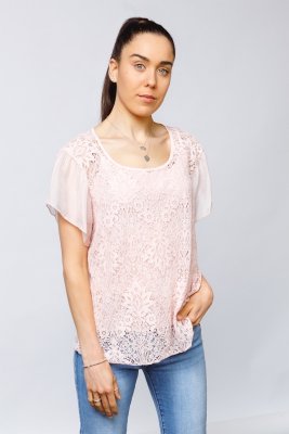 Lace Front Silk Top