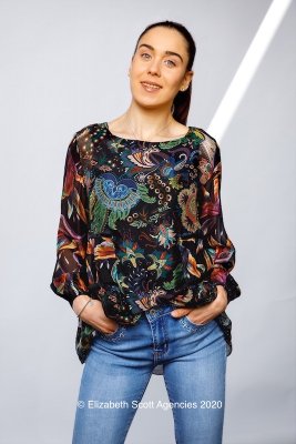 Multi Print Frill Detail Top