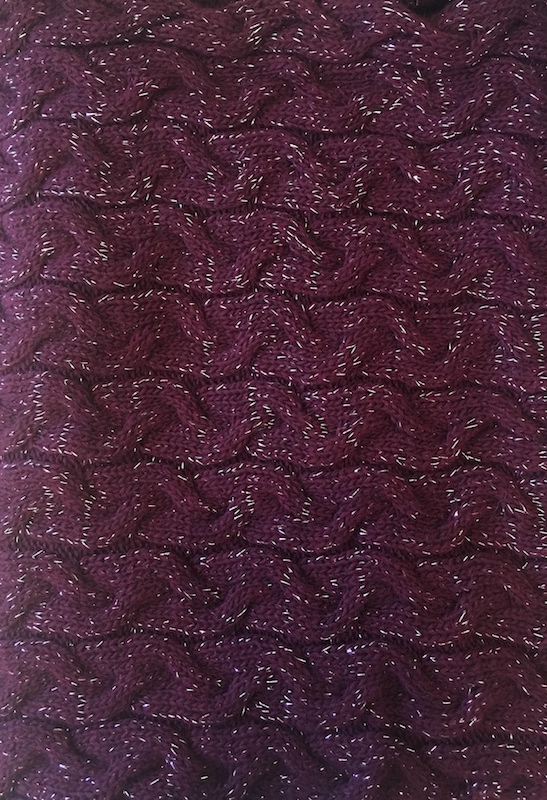 Wool Cable Knit Scarf With Lurex